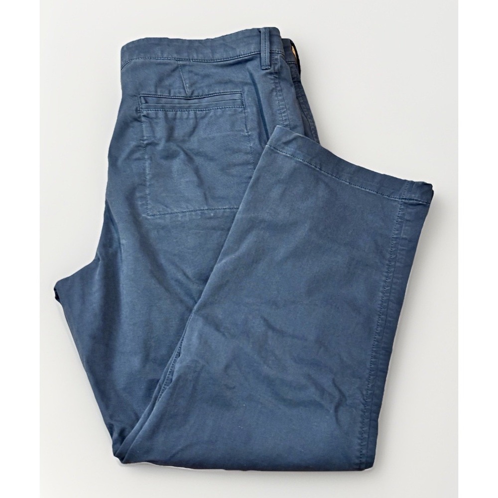 LL Bean 37x28 Classic Fit Career Flat‎ Front Straight Leg Pants Blue 513046